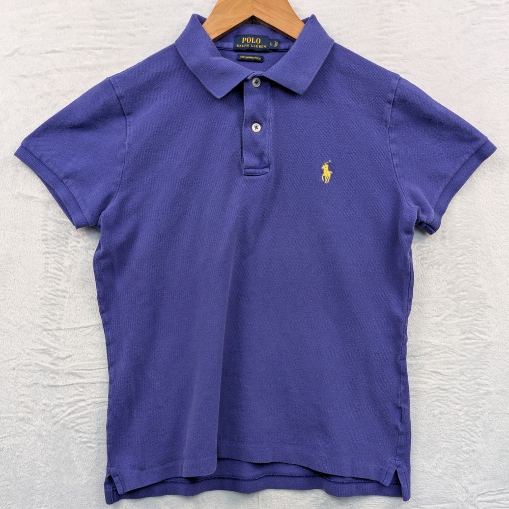 Polo Ralph Lauren Polo Women's Large Purple Skinny Fit Cotton Pique Golf Preppy